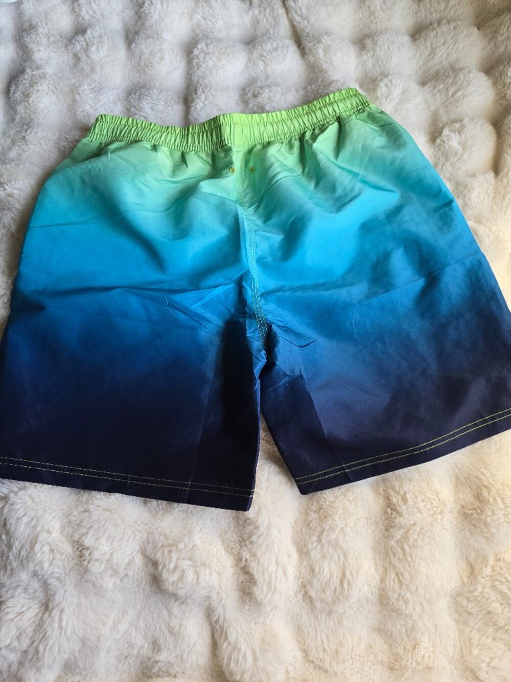 Mens Blue Green Summer Swim Trunks